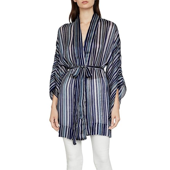 *NWT* BCBGMaxAzria Light Stripe Woven Belted Kimono *Size XS/S* - Picture 4 of 16